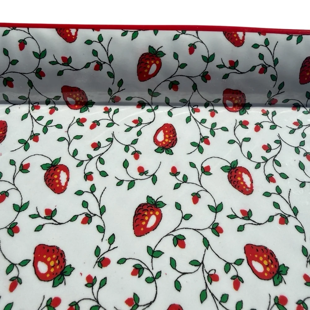 Sur La Table Strawberry Serving Tray Cottagecore Platter Rectangular Melamine